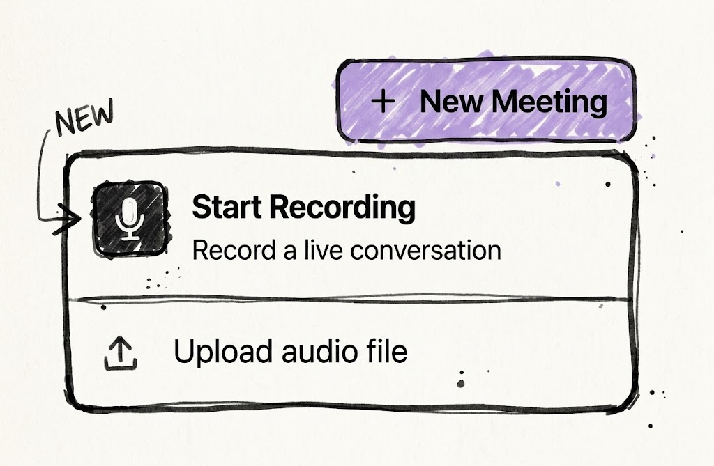 Start Recording Dropdown